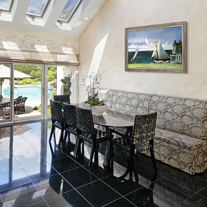 The Lee Shore, 1941 Pre-Framed - Miramar Distressed Charcoal Grey Frame 24" X 36"