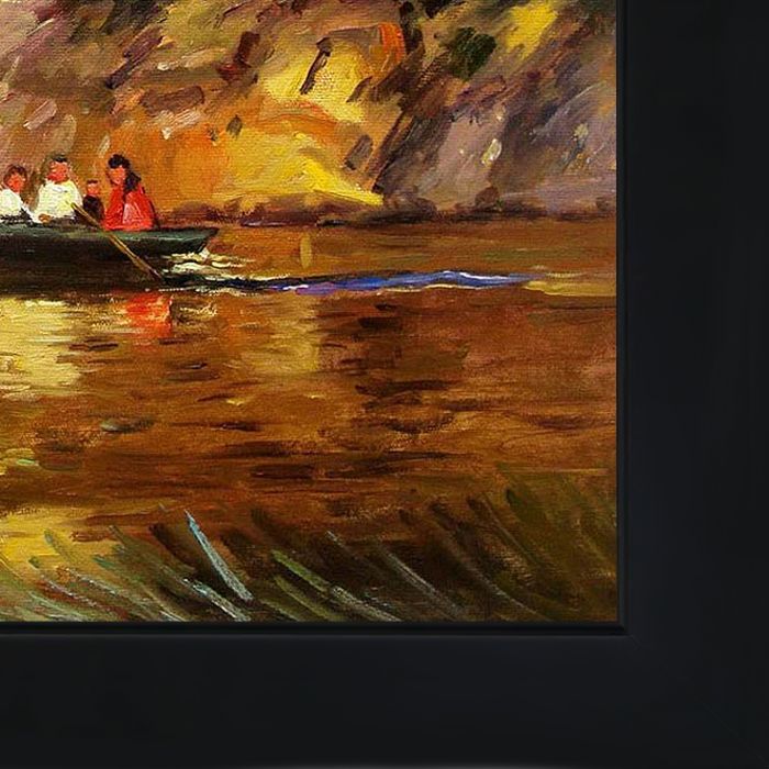 Boating in Central Park Pre-Framed - New Age Black Frame 20"X24"