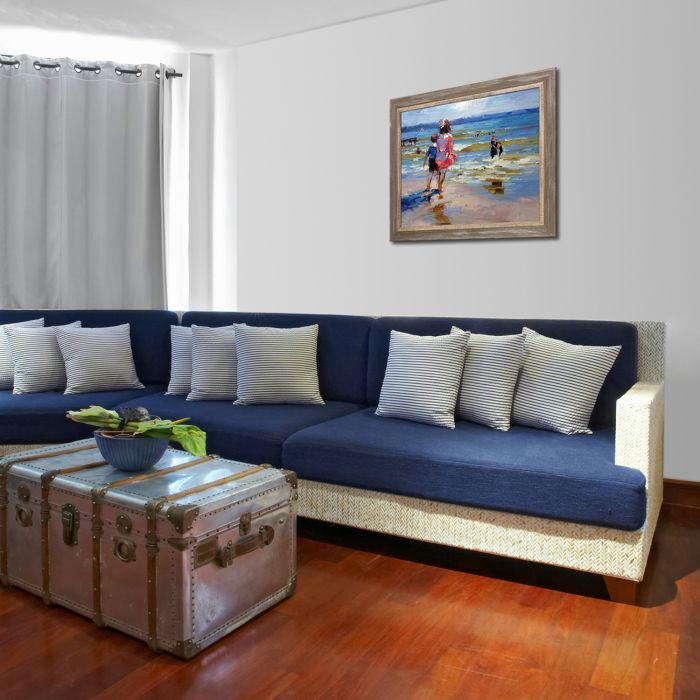 At the Seashore Pre-Framed - Miramar Distressed Charcoal Grey Frame 20" X 24"