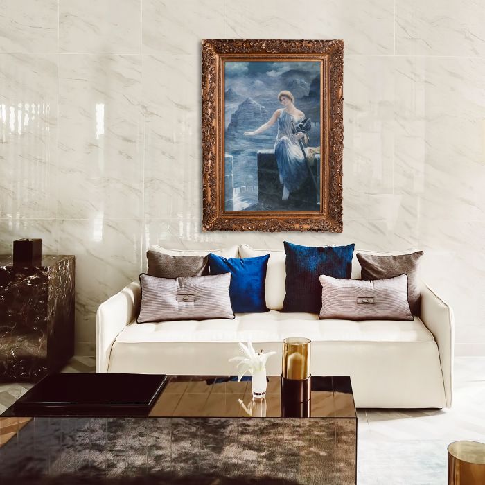 The Valkyrie's Vigil Pre-Framed - Burgeon Gold Frame 24"X36"