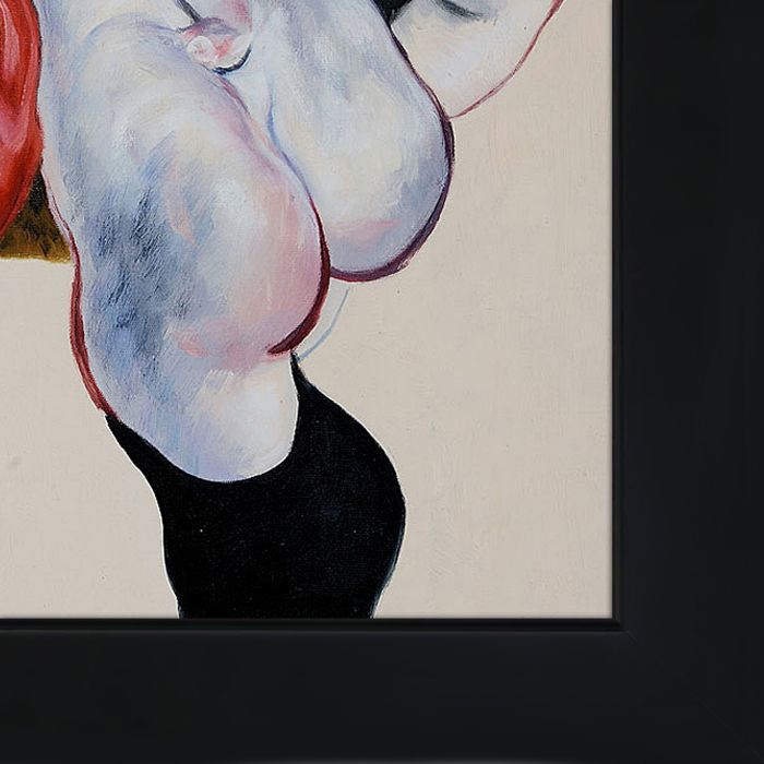 Liegende Frau mit roter Hose und Stehender Weiblicher Akt Pre-Framed - New Age Black Frame 20"X24"