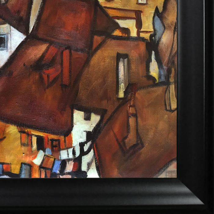 Crescent of Houses Pre-Framed - Black Matte Frame 20"X24"