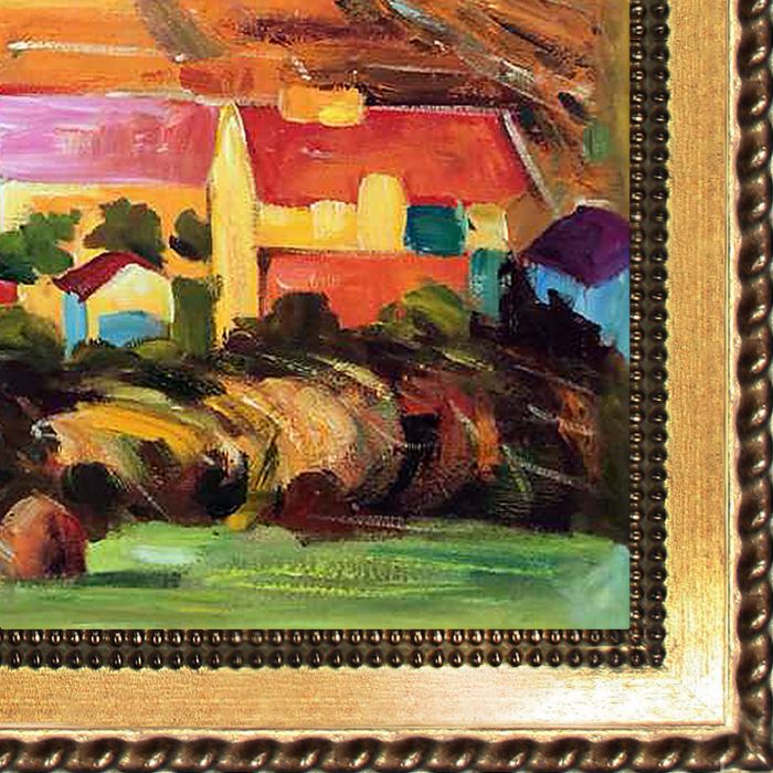 Village with Mountains, 1907 Pre-Framed - Verona Gold Braid Frame 20"X24"