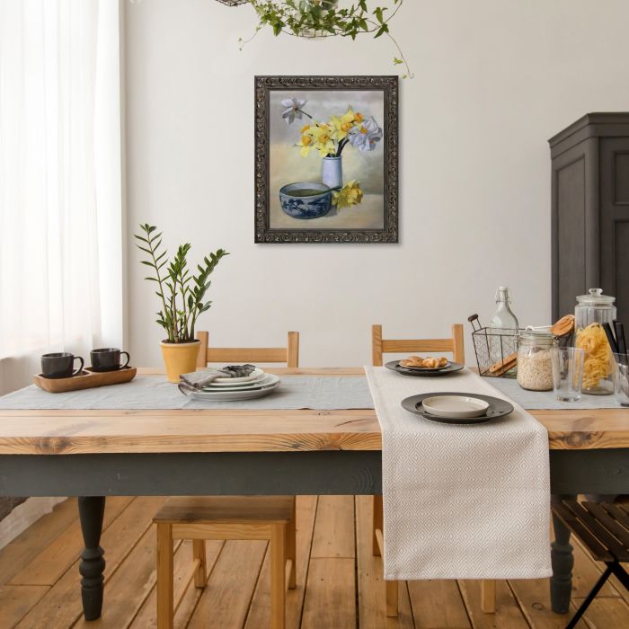 Daffodils and Narcissi Pre-framed - Brimfield Weathered Black Frame 20" X 24"