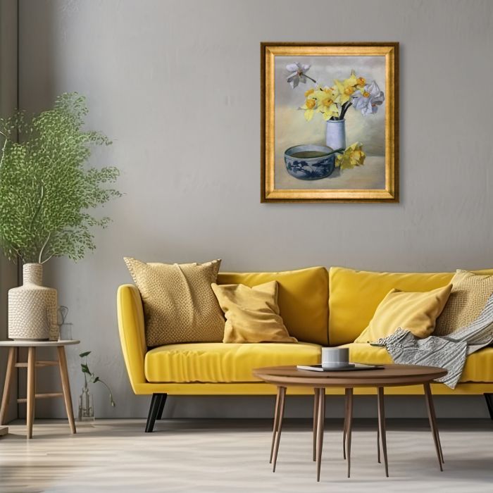 Daffodils and Narcissi Pre-framed - Athenian Gold Frame 20"X24"