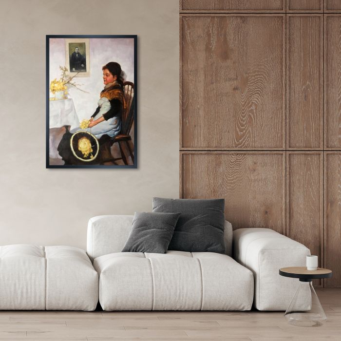 Primrose Day Pre-framed - Studio Black Wood Frame 24"X36"