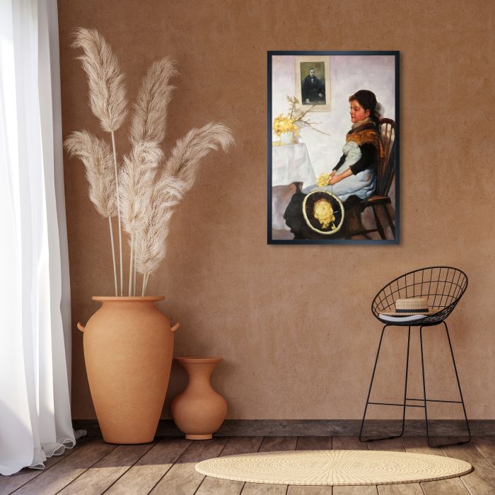 Primrose Day Pre-framed - Studio Black Wood Frame 24"X36"