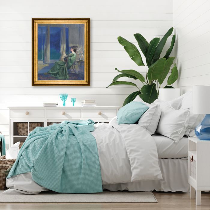 When the Blue Evening Slowly Falls - Athenian Gold Frame 20"X24"