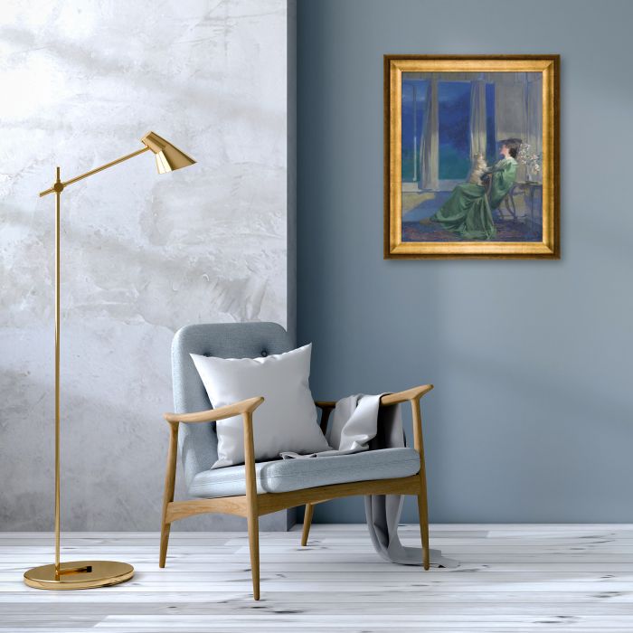 When the Blue Evening Slowly Falls - Athenian Gold Frame 20"X24"