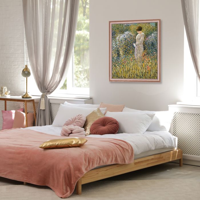 Femme dans un jardin Pre-framed - Rose Gold Classico Frame 20" X 24"
