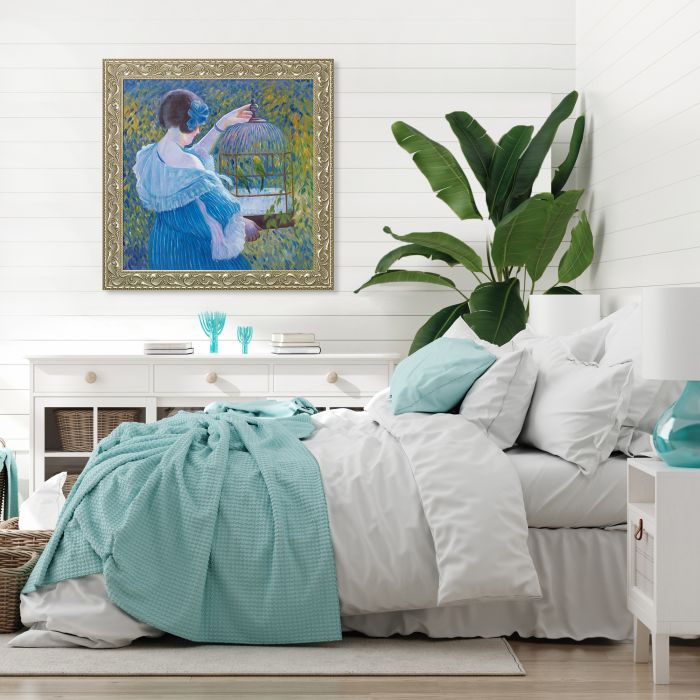 The Birdcage Pre-Framed - Rococo Silver 24"X24"