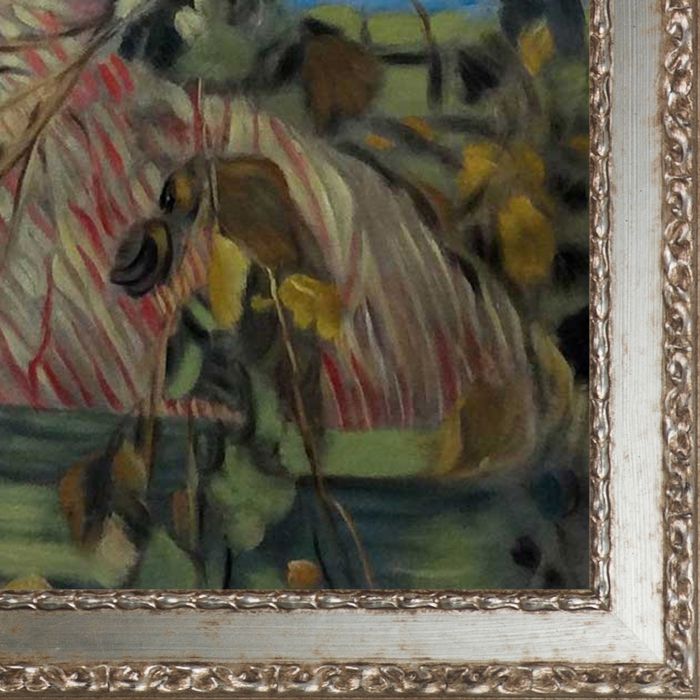 Through the Vines Pre-framed - Versailles Silver Salon Frame 24"X24"