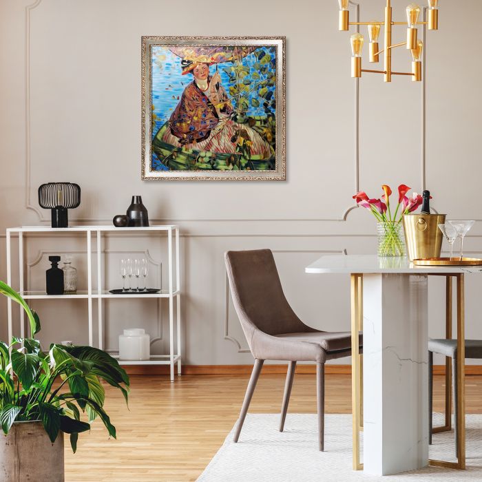 Through the Vines Pre-framed - Versailles Silver Salon Frame 24"X24"