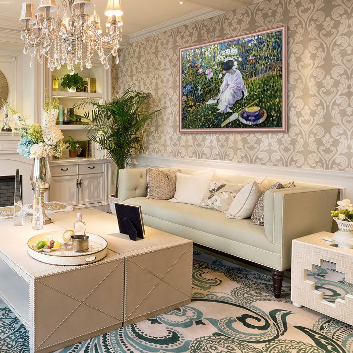 Lady in the Garden in June Pre-framed - Rose Gold Classico Frame 24" X 36"