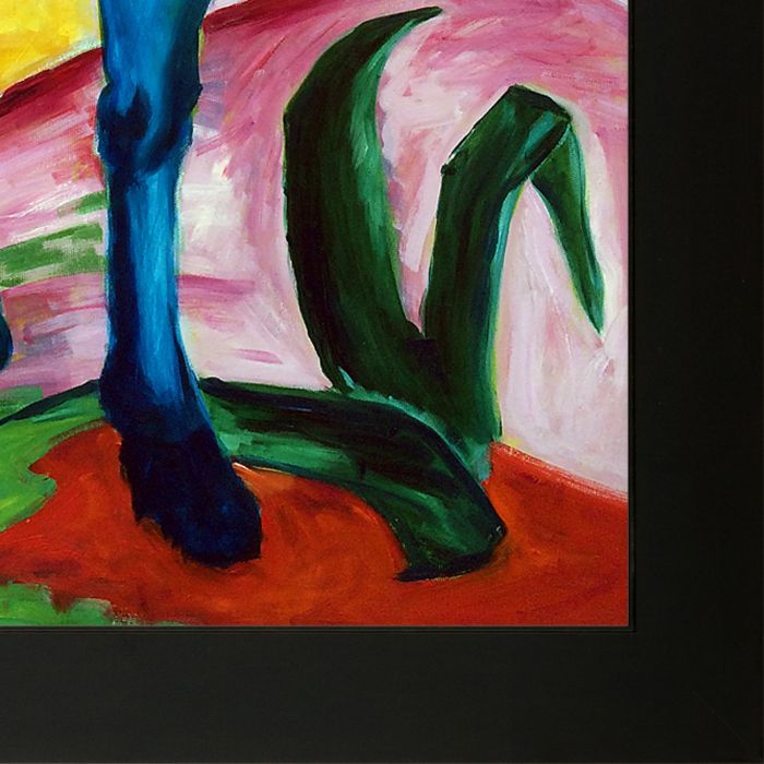 Blaues Pferd I - Monaco Pre-Framed - New Age Black Frame 20"X24"