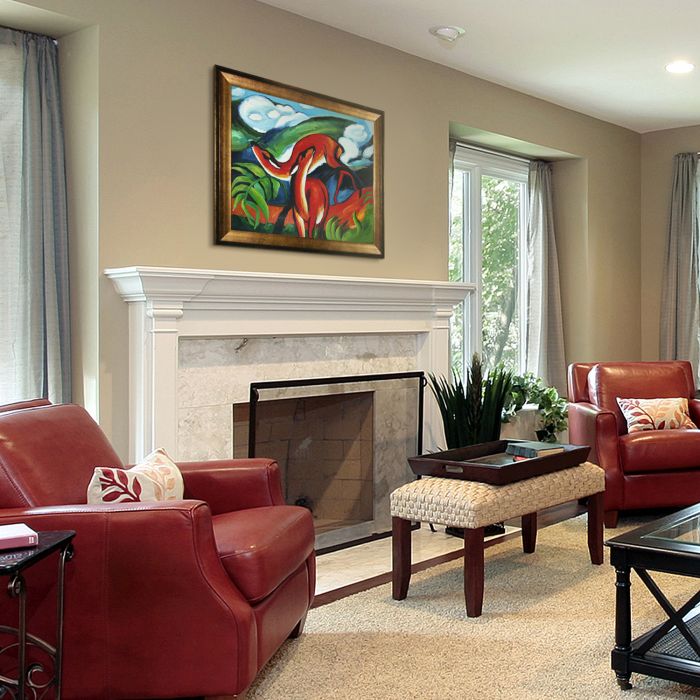 The Red Deer Pre-Framed - Athenian Gold Frame 20"X24"