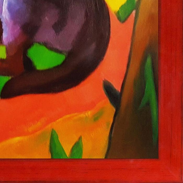 Blue Black Fox Pre-Framed - Stiletto Red Frame 20" X 24"