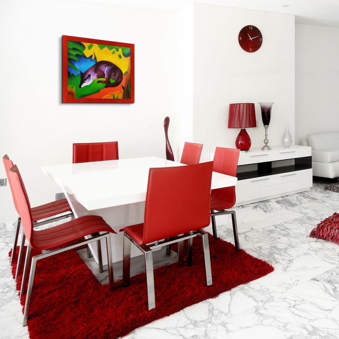 Blue Black Fox Pre-Framed - Stiletto Red Frame 20" X 24"