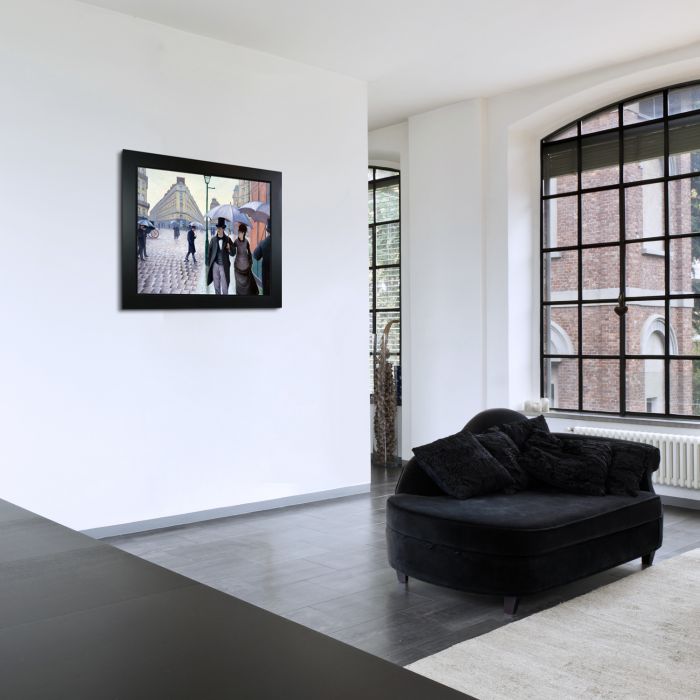 A Paris Street, Rainy Day Pre-Framed - New Age Black Frame 20"X24"