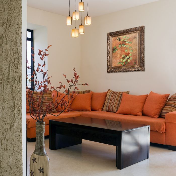 Nasturces Pre-Framed - Burgeon Gold Frame 20"X24"