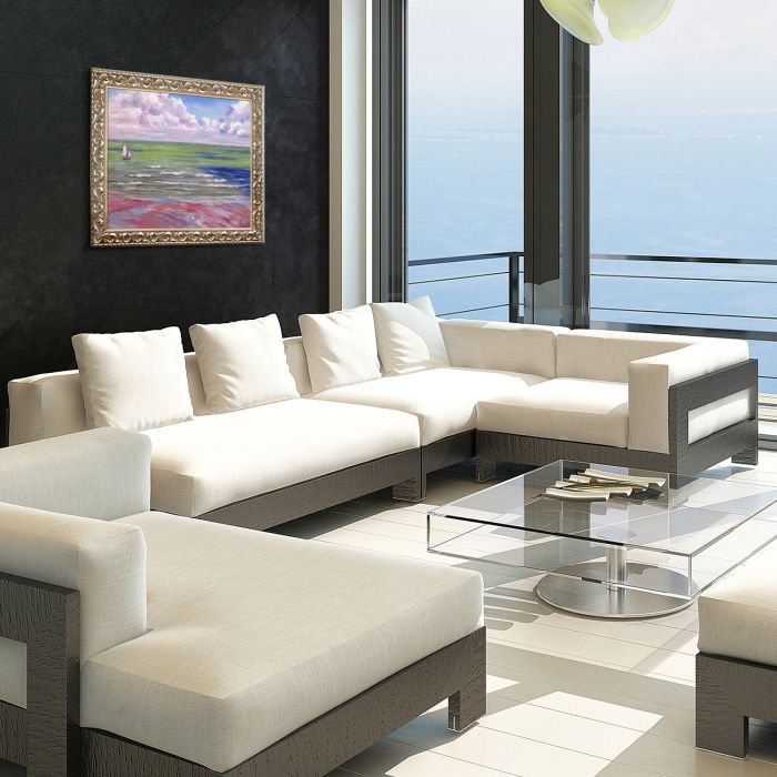 Regattas at Villers Pre-Framed - Rococo Silver 20"X24"