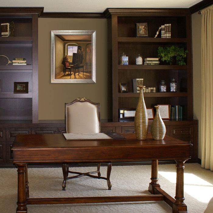 Caspar David Friedrich in his Studio Pre-Framed - Champage Scoop with Swirl Lip Frame 20"X24"