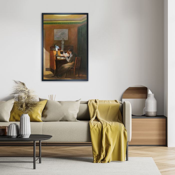 The Elegant Reader Pre-framed - Studio Black Wood Frame 24"X36"