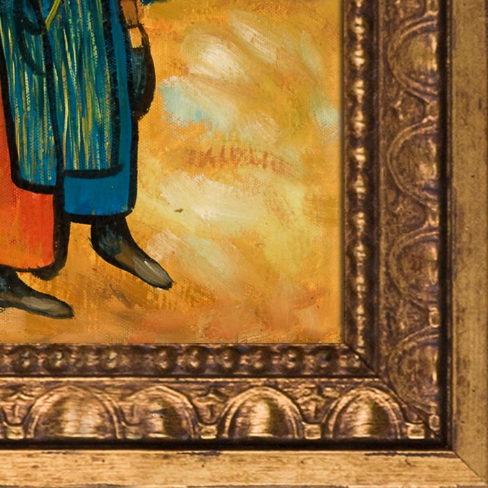 Two Breton Women on the Road Pre-Framed - Versailles Gold Frame 8" X 10"