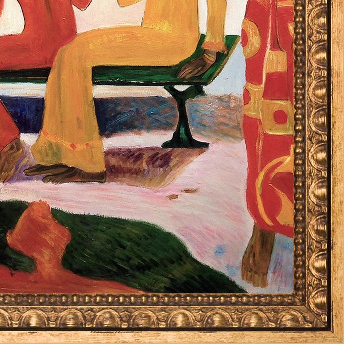 Ta Matete (We Shall Not Go To Market Today) Pre-framed - Versailles Gold Frame 20" X 24"