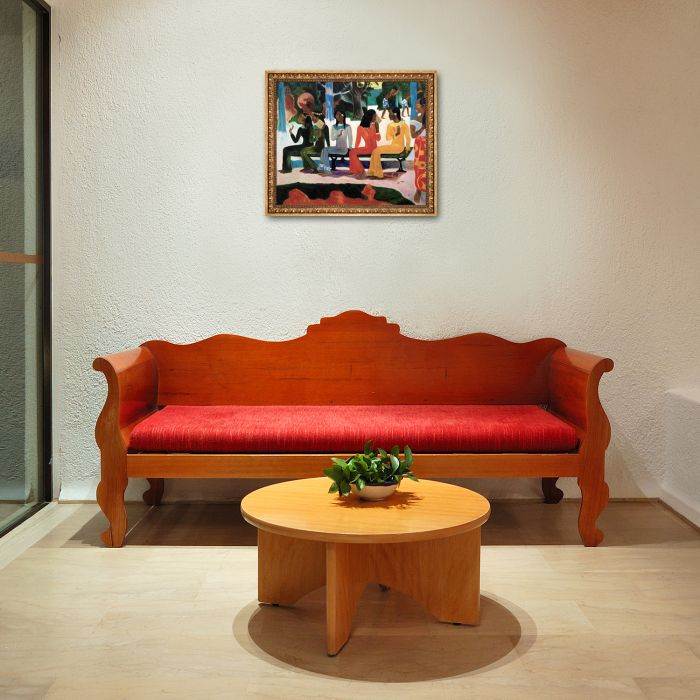 Ta Matete (We Shall Not Go To Market Today) Pre-framed - Versailles Gold Frame 20" X 24"