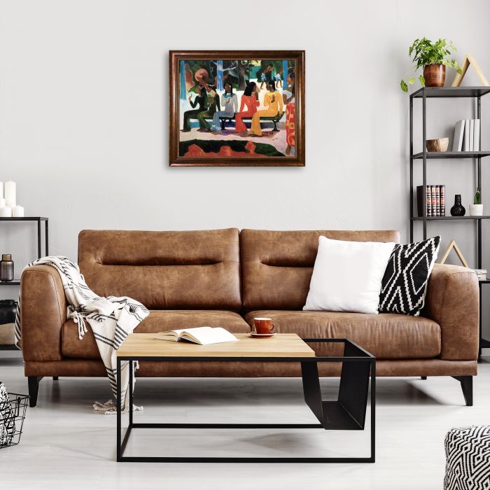 Ta Matete (We Shall Not Go To Market Today) Pre-framed - Verona Cafe Frame 20"X24"