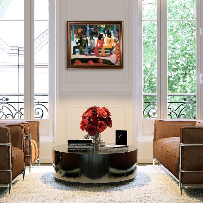 Ta Matete (We Shall Not Go To Market Today) Pre-framed - Verona Cafe Frame 20"X24"