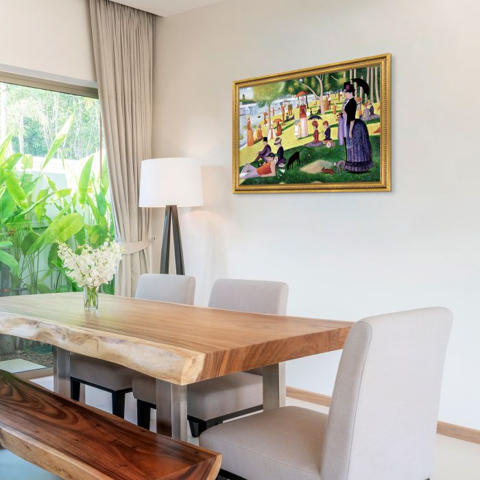 Sunday Afternoon on the Island of La Grande Jatte Pre-Framed - Versailles Gold Queen Frame 24" X 36"