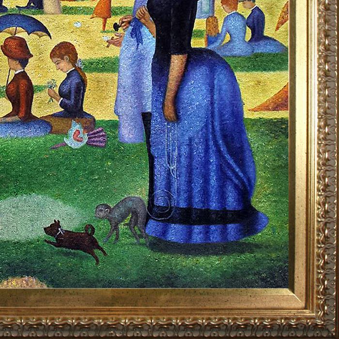 Sunday Afternoon on the Island of La Grande Jatte Pre-Framed - Elegant Gold Frame 24"X36"