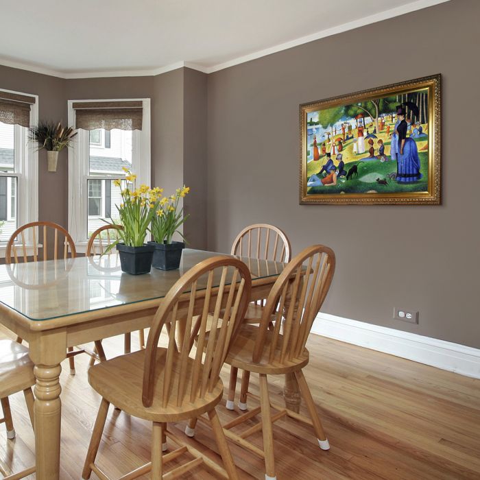 Sunday Afternoon on the Island of La Grande Jatte Pre-Framed - Elegant Gold Frame 24"X36"