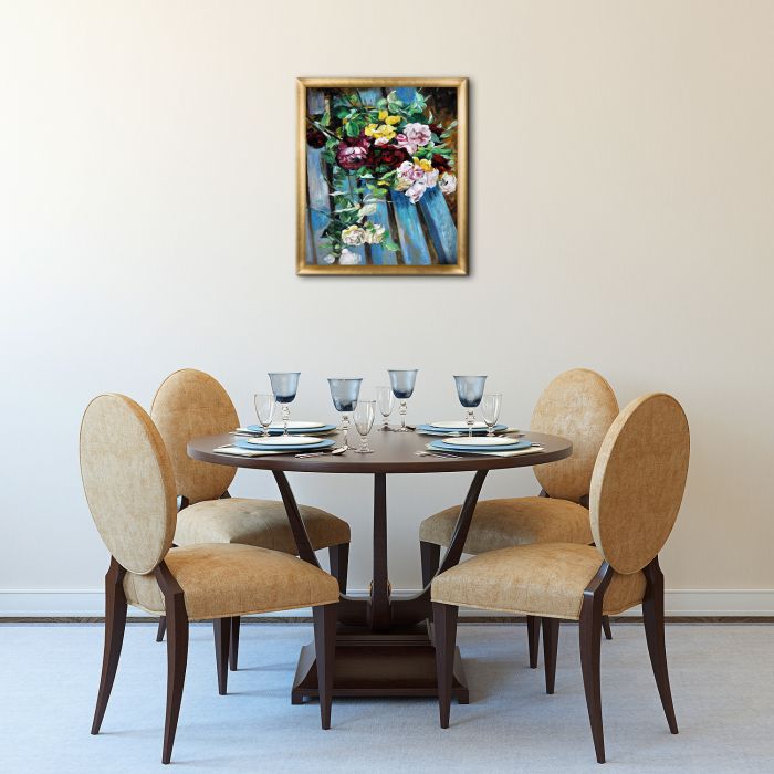 Still Life with Rose Pre-Framed - Gold Luminoso Frame 20"X24"