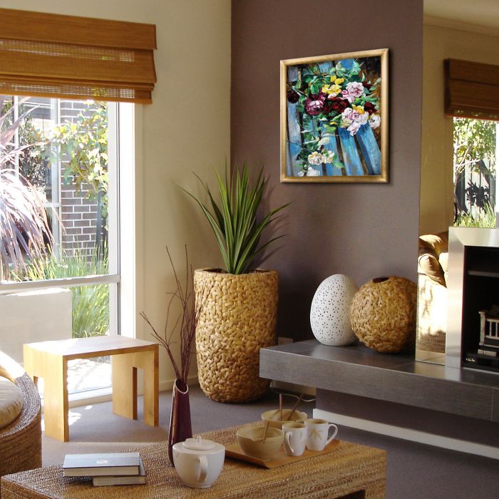 Still Life with Rose Pre-Framed - Gold Luminoso Frame 20"X24"