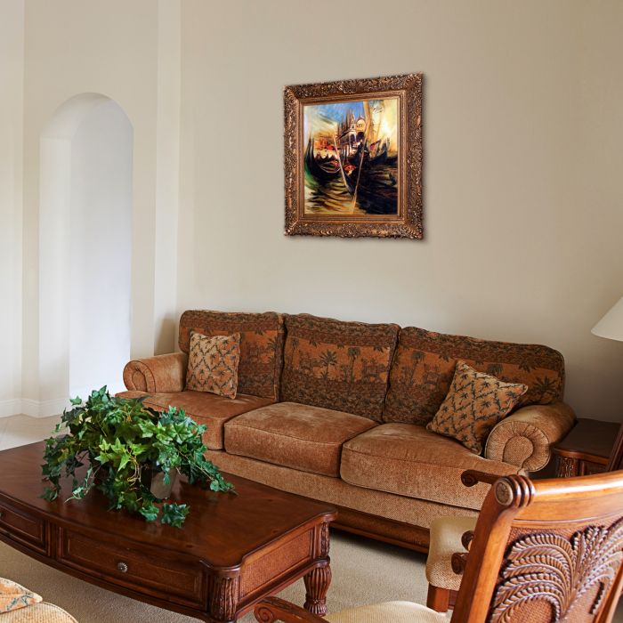 San-Marco In Venice, 1895 Pre-Framed - Burgeon Gold Frame 20"X24"