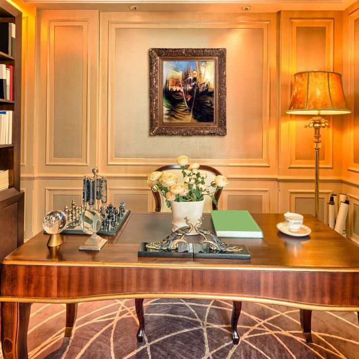 San-Marco In Venice, 1895 Pre-Framed - Burgeon Gold Frame 20"X24"