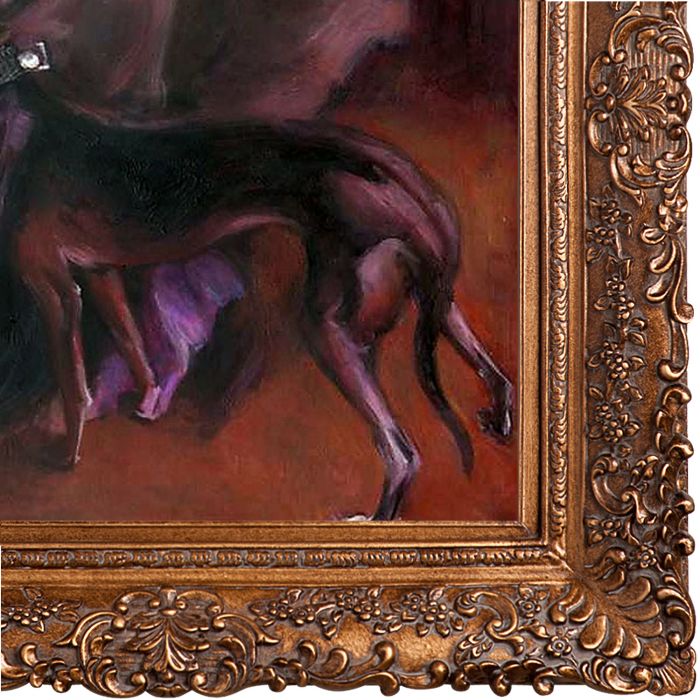 Portrait of the Marchesa Luisa Casati with a Greyhound, 1908 Pre-Framed - Burgeon Gold Frame 24"X36"