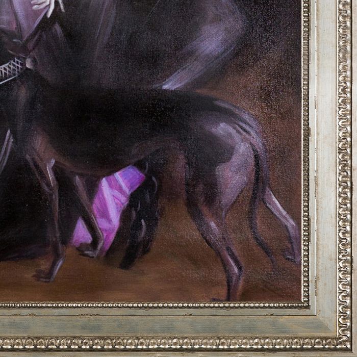 Portrait of the Marchesa Luisa Casati with a Greyhound, 1908 Pre-Framed - Versailles Silver King Frame 24" X 36"