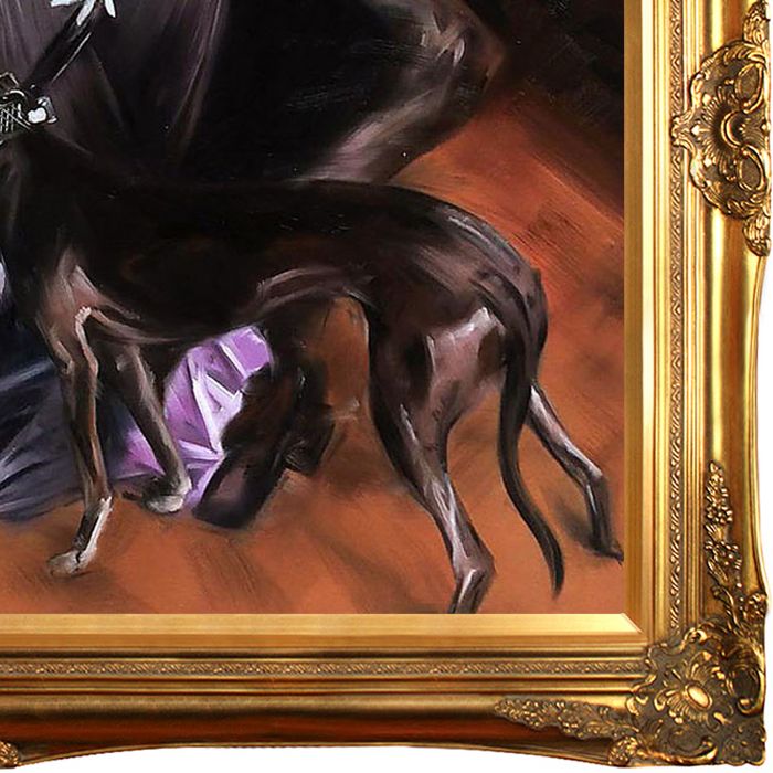 Portrait of the Marchesa Luisa Casati with a Greyhound, 1908 Pre-Framed - Victorian Gold Frame 24"X36"