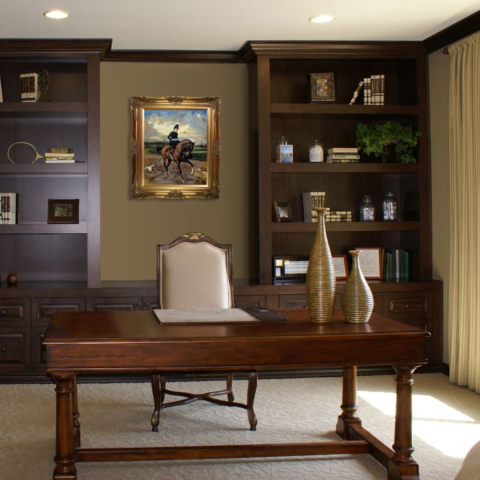 The Amazon with Puppy Pre-Framed - Victorian Gold Frame 20"X24"