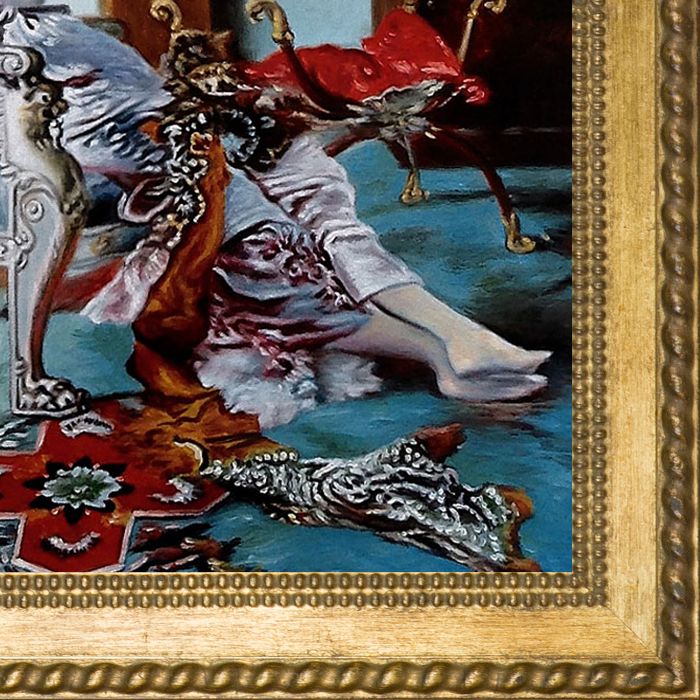 Girl Reading in a Salon, 1876 Pre-Framed - Verona Gold Braid Frame 20"X24"