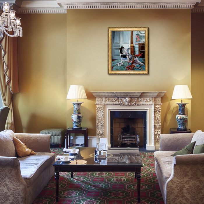 Girl Reading in a Salon, 1876 Pre-Framed - Verona Gold Braid Frame 20"X24"