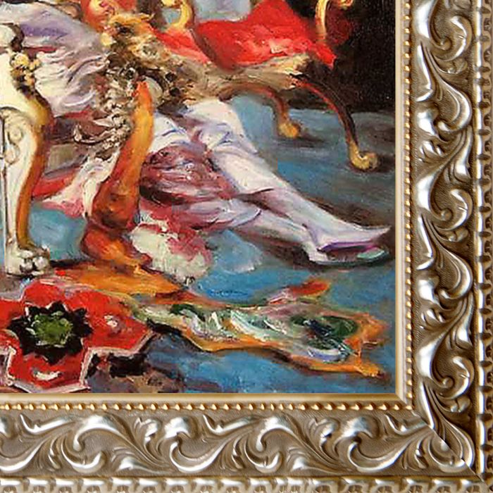 Girl Reading in a Salon, 1876 Pre-Framed - Rococo Silver 20"X24"