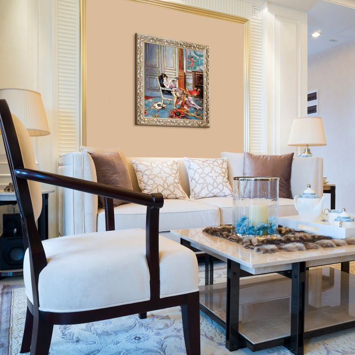 Girl Reading in a Salon, 1876 Pre-Framed - Rococo Silver 20"X24"