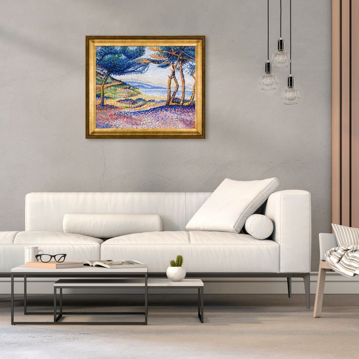 Pines Along the Shore - Athenian Gold Frame 20"X24"