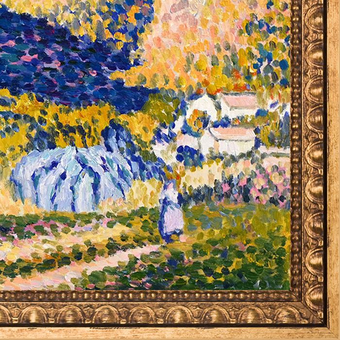 Valley with Fir (Shade on the Mountain) Pre-Framed - Versailles Gold Frame 20" X 24"