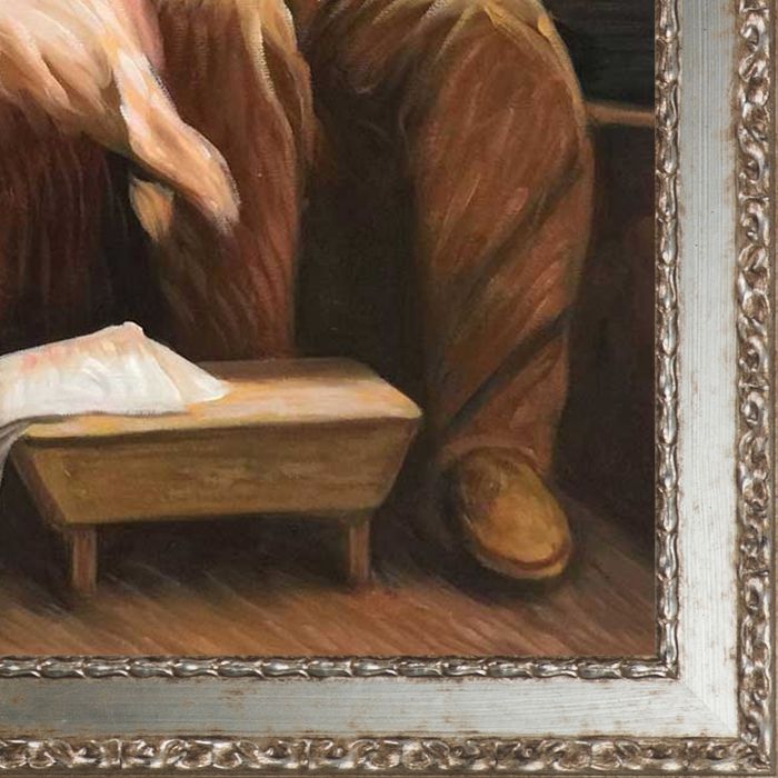 Couple in an Interior Pre-framed - Versailles Silver Salon Frame 20" X 24"